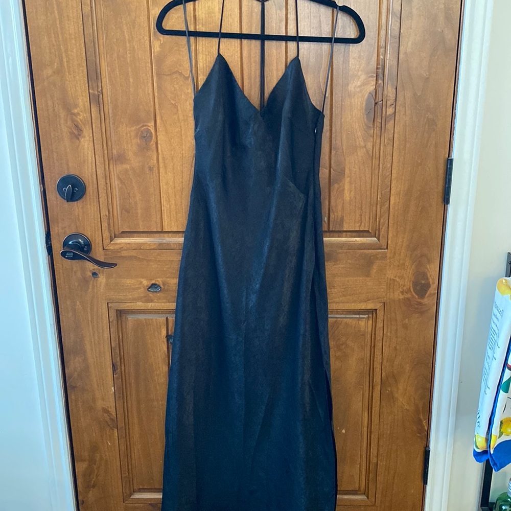 Long silk black dress